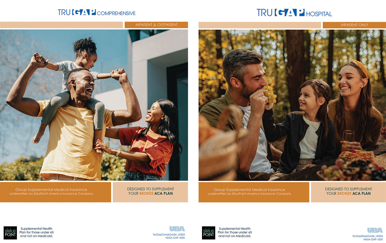 TruGap Comprehensive & Hospital Brochure covers